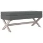 Stool with storage dark gray fabric 110x45x49 cm by vidaXL, Benches for halls and storage - Ref: Foro24-344523, Price: 110,13...