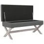 Stool with storage dark gray fabric 110x45x49 cm by vidaXL, Benches for halls and storage - Ref: Foro24-344523, Price: 110,13...