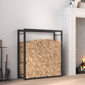 Leñero de acero negro mate 80x28x86 cm de vidaXL, Bolsas y soportes de leña - Ref: Foro24-350307, Precio: 30,84 €, Descuento: %