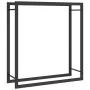 Leñero de acero negro mate 80x28x86 cm de vidaXL, Bolsas y soportes de leña - Ref: Foro24-350307, Precio: 31,97 €, Descuento: %