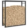 Leñero de acero negro mate 80x28x86 cm de vidaXL, Bolsas y soportes de leña - Ref: Foro24-350307, Precio: 31,97 €, Descuento: %