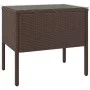 Mesa auxiliar vidrio templado ratán sintético marrón 53x37x48cm de vidaXL, Mesas auxiliares - Ref: Foro24-319401, Precio: 29,...