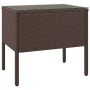 Mesa auxiliar vidrio templado ratán sintético marrón 53x37x48cm de vidaXL, Mesas auxiliares - Ref: Foro24-319401, Precio: 37,...