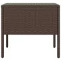 Brown synthetic rattan tempered glass side table 53x37x48cm by vidaXL, Side tables - Ref: Foro24-319401, Price: 29,55 €, Disc...