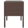 Mesa auxiliar vidrio templado ratán sintético marrón 53x37x48cm de vidaXL, Mesas auxiliares - Ref: Foro24-319401, Precio: 29,...