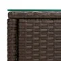 Mesa auxiliar vidrio templado ratán sintético marrón 53x37x48cm de vidaXL, Mesas auxiliares - Ref: Foro24-319401, Precio: 29,...