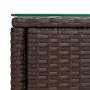 Mesa auxiliar vidrio templado ratán sintético marrón 53x37x48cm de vidaXL, Mesas auxiliares - Ref: Foro24-319401, Precio: 37,...