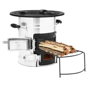 Cocina leña camping acero inoxidable plateado 51,5x35x30,5 cm de vidaXL, Chimeneas - Ref: Foro24-319442, Precio: 94,34 €, Des...