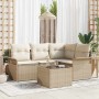 Conjunto de sofá de jardín 5 pcs Beige ratán sintético en Sofás de exterior | Comprar online en Foru.es