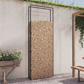 Leñero de acero negro mate 110x28x312 cm de vidaXL, Bolsas y soportes de leña - Ref: Foro24-350312, Precio: 70,59 €, Descuent...
