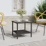 Black synthetic rattan tempered glass side table 45x45x45 cm by vidaXL, Side tables - Ref: Foro24-319398, Price: 48,79 €, Dis...