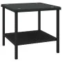 Black synthetic rattan tempered glass side table 45x45x45 cm by vidaXL, Side tables - Ref: Foro24-319398, Price: 48,79 €, Dis...