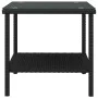 Black synthetic rattan tempered glass side table 45x45x45 cm by vidaXL, Side tables - Ref: Foro24-319398, Price: 48,79 €, Dis...