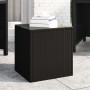 Mesa auxiliar ratán PE y vidrio templado negro 40x37x40,5 cm de vidaXL, Mesas auxiliares - Ref: Foro24-319388, Precio: 58,46 ...