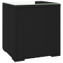 Mesa auxiliar ratán PE y vidrio templado negro 40x37x40,5 cm de vidaXL, Mesas auxiliares - Ref: Foro24-319388, Precio: 58,46 ...