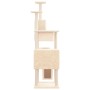 Rascador para gatos con postes de sisal color crema 168 cm de vidaXL, Mobiliario para gatos - Ref: Foro24-171699, Precio: 69,...