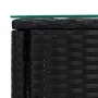 Mesa auxiliar vidrio templado ratán sintético negro 53x37x48 cm de vidaXL, Mesas auxiliares - Ref: Foro24-319400, Precio: 32,...