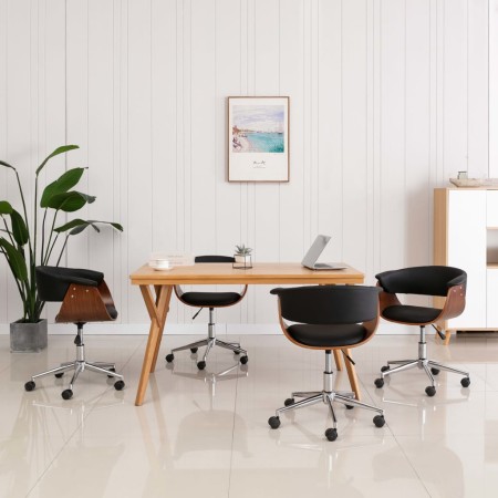 Sillas de comedor giratorias 4 unidades cuero sintético negro en Sillas de comedor | Comprar online en Foru.es