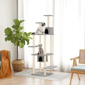 Rascador para gatos con postes de sisal gris claro 176 cm de vidaXL, Mobiliario para gatos - Ref: Foro24-171688, Precio: 81,5...