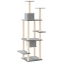 Rascador para gatos con postes de sisal gris claro 176 cm de vidaXL, Mobiliario para gatos - Ref: Foro24-171688, Precio: 82,7...