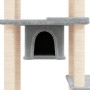 Rascador para gatos con postes de sisal gris claro 176 cm de vidaXL, Mobiliario para gatos - Ref: Foro24-171688, Precio: 82,7...