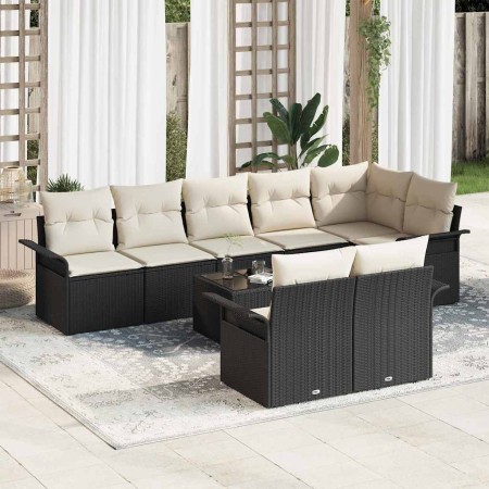 Conjunto de sofá de jardín 9 pcs Negro ratán sintético en Sofás de exterior | Comprar online en Foru.es