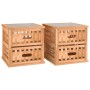 Mesitas de noche 2 uds madera maciza de nogal 34x34x34 cm de vidaXL, Mesitas de noche - Ref: Foro24-350346, Precio: 67,97 €, ...