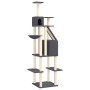 Rascador para gatos con postes de sisal gris oscuro 201 cm de vidaXL, Mobiliario para gatos - Ref: Foro24-171644, Precio: 108...