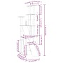 Rascador para gatos con postes de sisal gris oscuro 190 cm de vidaXL, Mobiliario para gatos - Ref: Foro24-171650, Precio: 122...