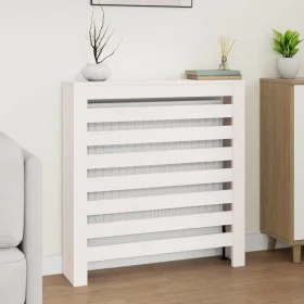 Cubierta de radiador madera maciza de pino blanco 79,5x19x84 cm de vidaXL, Accesorios para radiadores de calefacción - Ref: F...