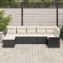 Conjunto de sofá de jardín 7 pcs Negro ratán sintético en Sofás de exterior | Comprar online en Foru.es