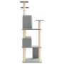 Rascador para gatos con postes de sisal gris claro 153 cm de vidaXL, Mobiliario para gatos - Ref: Foro24-171694, Precio: 68,4...