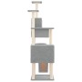 Rascador para gatos con postes de sisal gris claro 168 cm de vidaXL, Mobiliario para gatos - Ref: Foro24-171700, Precio: 72,3...