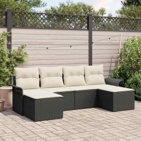 Conjunto de sofá de jardín 6 pcs Negro ratán sintético en Sofás de exterior | Comprar online en Foru.es