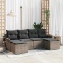 Conjunto de sofá de jardín 6 pcs Gris ratán sintético en Sofás de exterior | Comprar online en Foru.es