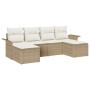 Conjunto de sofá de jardín 6 pcs Beige ratán sintético en Sofás de exterior | Comprar online en Foru.es