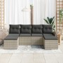 Conjunto de sofá de jardín 6 pcs Gris Claro ratán sintético en Sofás de exterior | Comprar online en Foru.es