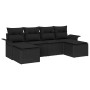 Conjunto de sofá de jardín 6 pcs Negro ratán sintético en Sofás de exterior | Comprar online en Foru.es