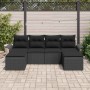 Conjunto de sofá de jardín 6 pcs Negro ratán sintético en Sofás de exterior | Comprar online en Foru.es