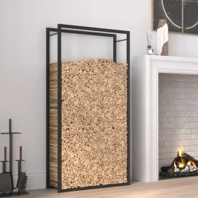 Leñero de acero negro mate 80x28x154 cm de vidaXL, Bolsas y soportes de leña - Ref: Foro24-350308, Precio: 45,68 €, Descuento: %