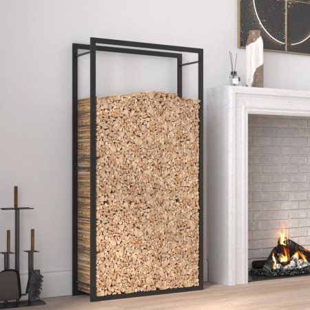 Leñero de acero negro mate 80x28x154 cm de vidaXL, Bolsas y soportes de leña - Ref: Foro24-350308, Precio: 43,85 €, Descuento: %