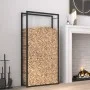 Leñero de acero negro mate 80x28x154 cm de vidaXL, Bolsas y soportes de leña - Ref: Foro24-350308, Precio: 45,68 €, Descuento: %