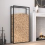 Leñero de acero negro mate 80x28x154 cm de vidaXL, Bolsas y soportes de leña - Ref: Foro24-350308, Precio: 43,85 €, Descuento: %