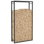 Leñero de acero negro mate 80x28x154 cm de vidaXL, Bolsas y soportes de leña - Ref: Foro24-350308, Precio: 45,68 €, Descuento: %
