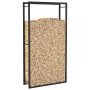 Leñero de acero negro mate 80x28x154 cm de vidaXL, Bolsas y soportes de leña - Ref: Foro24-350308, Precio: 43,85 €, Descuento: %