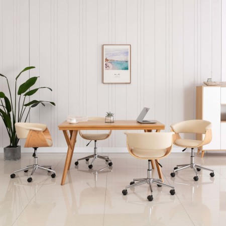 Sillas de comedor giratorias 4 unidades cuero sintético crema en Sillas de comedor | Comprar online en Foru.es