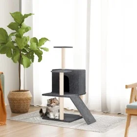 Rascador para gatos con postes de sisal gris oscuro 109 cm de vidaXL, Mobiliario para gatos - Ref: Foro24-171671, Precio: 40,...