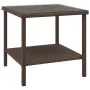 Brown synthetic rattan tempered glass side table 45x45x45cm by vidaXL, Side tables - Ref: Foro24-319399, Price: 35,84 €, Disc...
