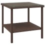 Mesa auxiliar vidrio templado ratán sintético marrón 45x45x45cm de vidaXL, Mesas auxiliares - Ref: Foro24-319399, Precio: 38,...