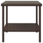 Mesa auxiliar vidrio templado ratán sintético marrón 45x45x45cm de vidaXL, Mesas auxiliares - Ref: Foro24-319399, Precio: 38,...